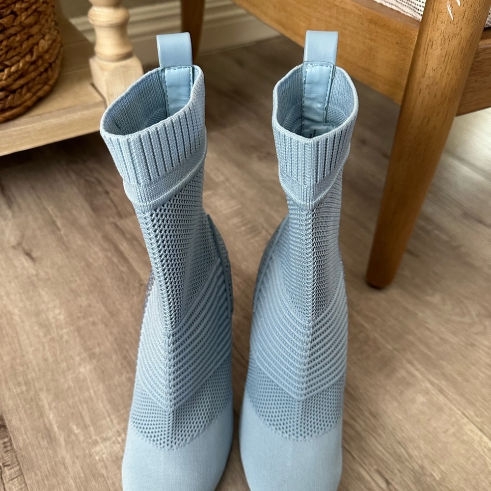 NWT Steve Madden Maxwelle Knit Pointed Toe Boots Blue size 9 - Picture 5 of 13